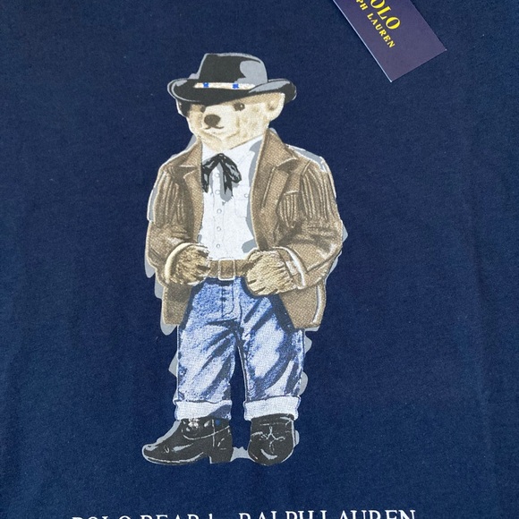 Ralph Lauren Polo Bear Men`s T-Shirt S Navy Blue Cotton Short Sleeve New - Picture 2 of 3